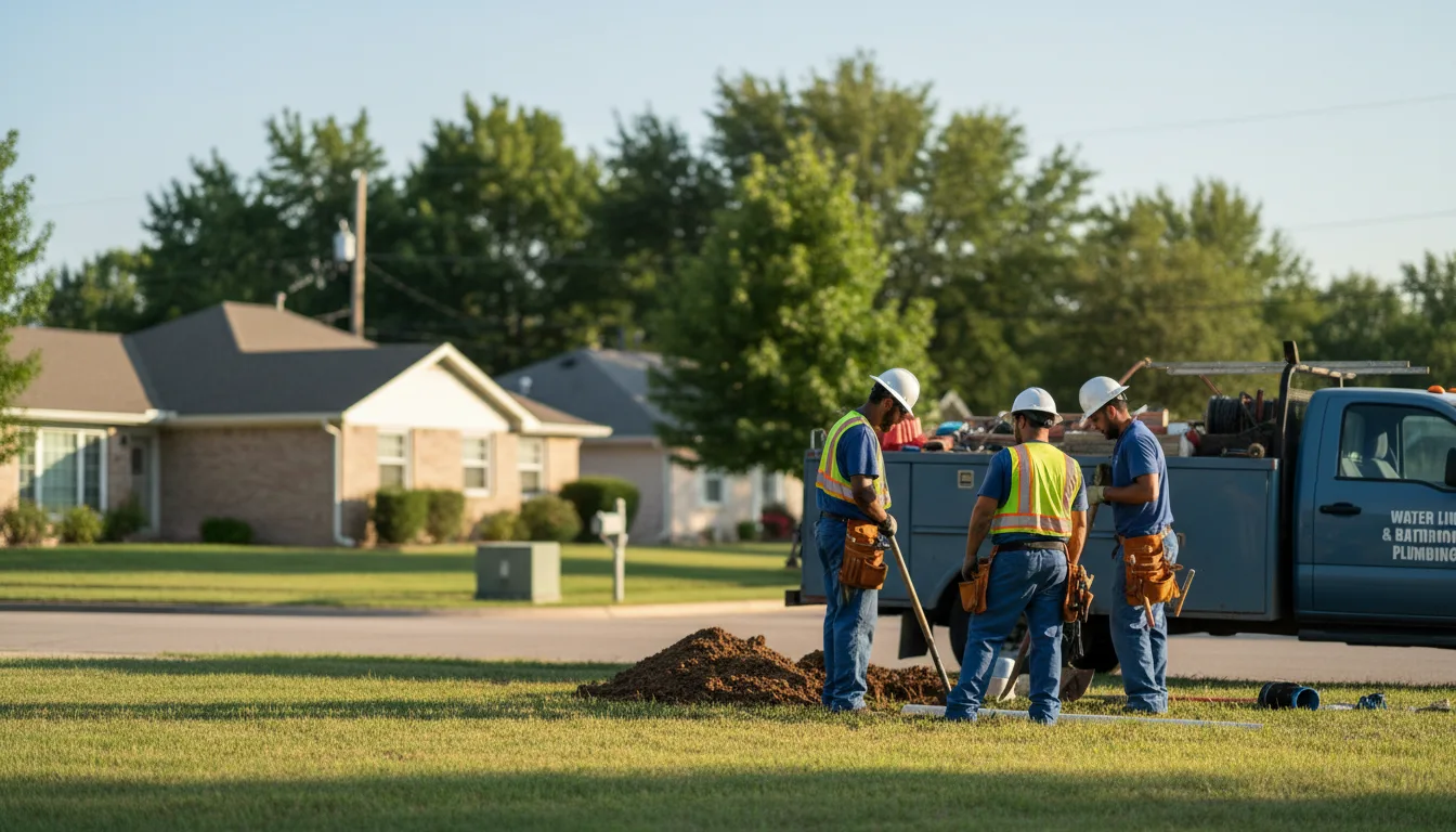 Residential water line and bathroom plumbing service in Forest City, MO